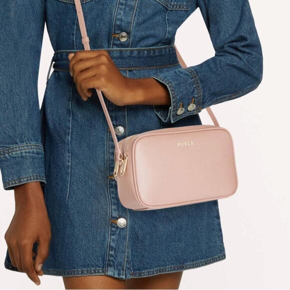 Furla Lilli crossbody bag in moonstone ( light dusty pink) New with tag - Picture 1 of 14